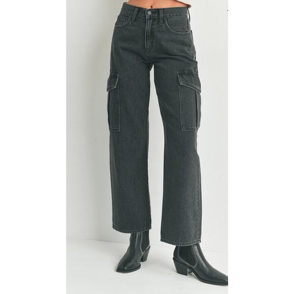 NWT JBD Just Black Denim -Tyler 7 Pocket Cargo Jeans Black SIZE 31 REG Price $89 - Picture 4 of 7